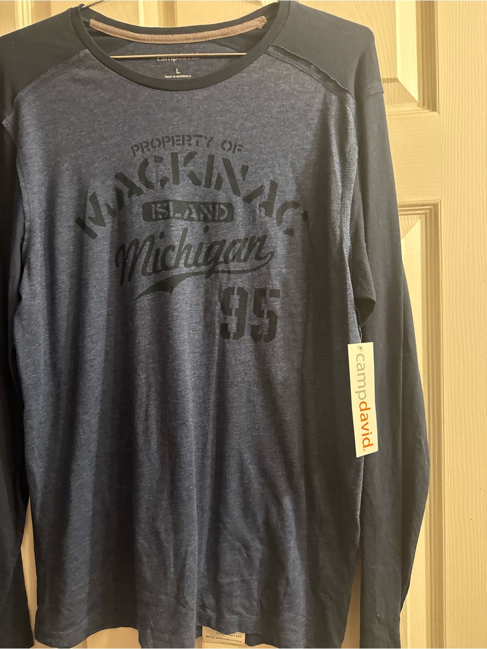 NWT Camp David Men's Long-Sleeve Mackinac Island Graphic Tee - Navy